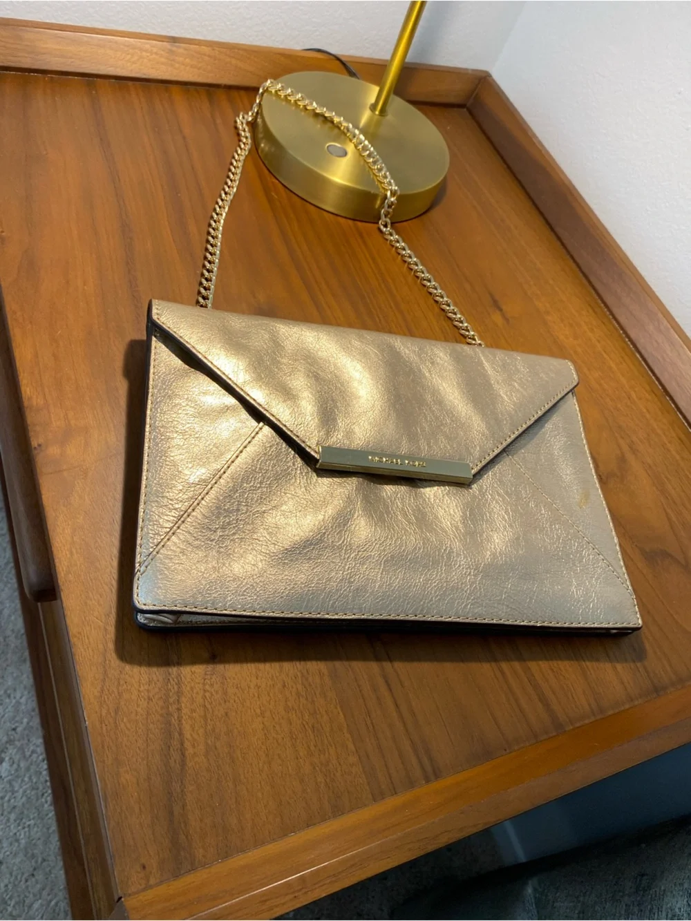 Michael Kors Metallic Gold Envelope Wristlet